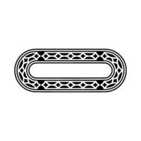 Elegant Black and White Ornamental Oval Frame. vector