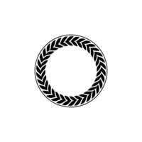 Minimalist Laurel Wreath Frame on White, Circular Element. vector