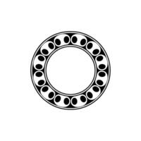 Minimalist Circular Ornament, Black White Element. vector