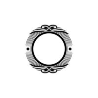 Elegant Circle Frame , Black and White , Decorative Elements. vector