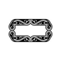 Elegant Black Ornate Rectangular Frame on Light Gradient Background. vector