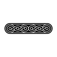 Minimalist Black Celtic Knot Border on White, Geometric. vector