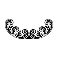 Elegant Black and White Floral Scroll , Decorative Border Element. vector