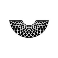 Abstract Geometric Net in Black on White, Minimalist Element. vector