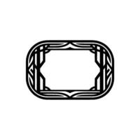 Art Deco Frame, Black on White, Geometric Element. vector
