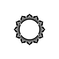 Elegant Circular Mandala Frame in Black and White. vector