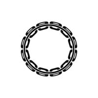 Minimalist Black Chain Circle on Cream Background - Abstract Symbol. vector