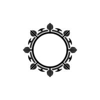Decorative Circular Frame Element in Black on White, Minimalist. vector