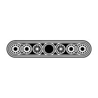 Black White Geometric Ornament - Circular Pattern on White Background. vector