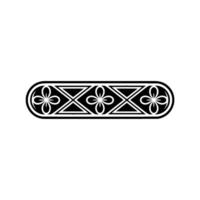 Ornamental Geometric Pattern with Clover-like Elements, Monochrome. vector