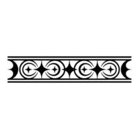 Black Geometric Border , Minimalist Ornament on White Background. vector