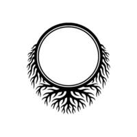 Abstract Rooted Circle Emblem, Minimalist for Branding. vector