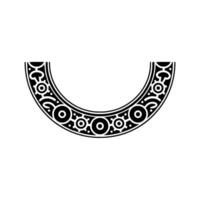 Black and White Decorative Crescent , Minimalist Pattern. vector