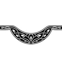 Elegant Celtic Knotwork Border Element in Black and Silver. vector