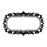 Elegant Black White Ornate Frame with Celestial Details. vector