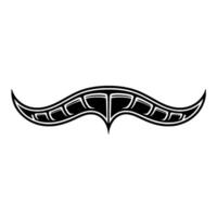 Abstract Black White Horn Shape , Minimalist Style. vector
