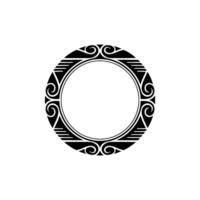 Black and White Art Deco Circular Frame on a White Background. vector