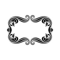 Elegant Black Frame with Ornate Flourishes on White Background. vector