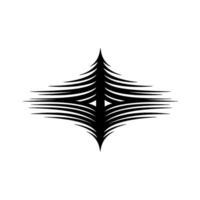 Abstract Symmetry Tree, Black Silhouette on White Background. vector