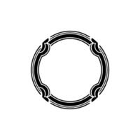 Elegant Black and White Circular Frame Element. vector