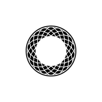 resumen geométrico circulo con malla modelo en negro y blanco. vector