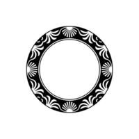 Elegant Circular Frame - Art Deco Inspired Black and White. vector
