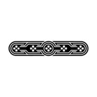 Japanese Floral Sakura Pattern, Geometric Border Element. vector