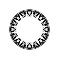 Intricate Black White Circular Ornament Minimalist Element. vector