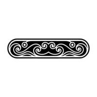 Elegant Black White Ornamental Scroll Border, Minimalist. vector