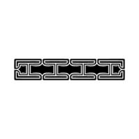 Retro Geometric Border , Black and White. vector