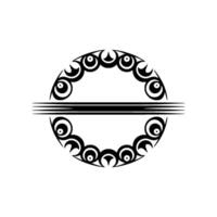 Elegant Black Circle with Divider, Minimalist. vector