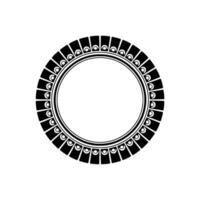 Geometric Black Circle Frame on White Background. vector