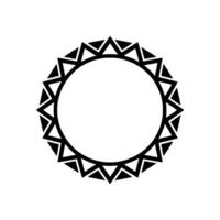 Geometric Sunburst Mandala, Black and White, Minimalist. vector