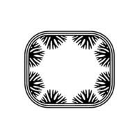 Minimalist Corner Border Element, Decorative Frame , Black on White, Art. vector