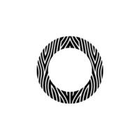 Minimalist Black and White Circular Wood Grain Pattern. vector