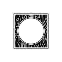 Abstract Wood Frame with Circle Cutout, Minimalist. vector