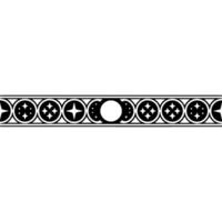 Geometric Celestial Border on White Background. vector