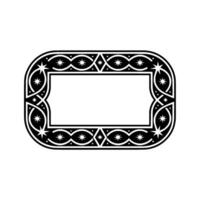Ornate Geometric Frame with Stars Decorative Border, Blank Space, Minimalist. vector