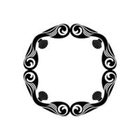 Art Deco Black and White Decorative Frame with Shells. vector