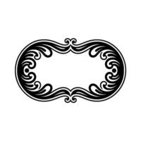 Elegant Black Decorative Frame on White, Ornamental. vector