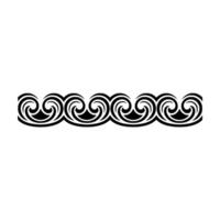 Abstract Ocean Wave Border Minimalist Black Swirls on White. vector