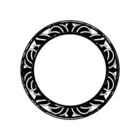 Elegant Art Deco Circle Frame Illustration, Minimalist. vector