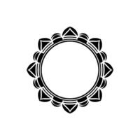 Elegant Circular Frame with Floral Accents on Neutral Background. vector
