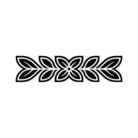 Elegant Floral Border in Black on Light Background. vector