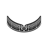 Stylized Forest Curve Minimalist Black White Emblem. vector
