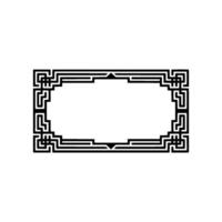 Art Deco Frame, Minimalist Black Border, Decorative Element. vector