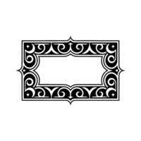 Elegant Black Ornamented Frame on White Background. vector