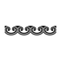 Elegant Black Swirl Border on White Background. vector