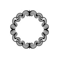 Elegant Black and White Swirls Frame. vector