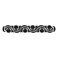 Elegant Black Seashell Border on White Background. vector
